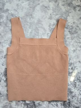 Abercrombie & Fitch Ribbed Square-Neck Camisole in Light Brown